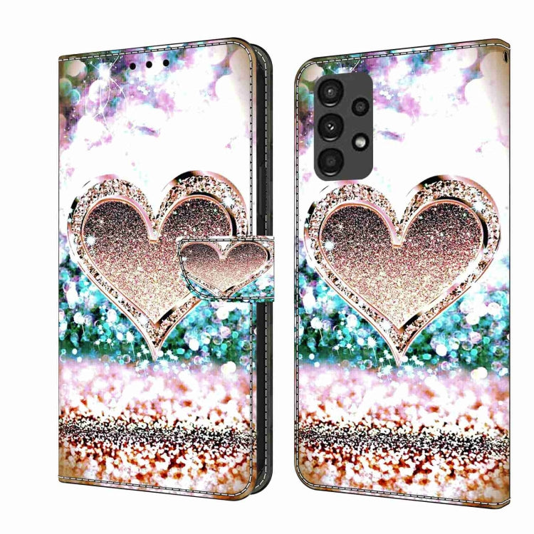 For Samsung Galaxy A13 4G / 5G / A04S Crystal 3D Shockproof Protective Leather Phone Case(Pink Diamond Heart) - free shipping - PMC TechLife - Order now!