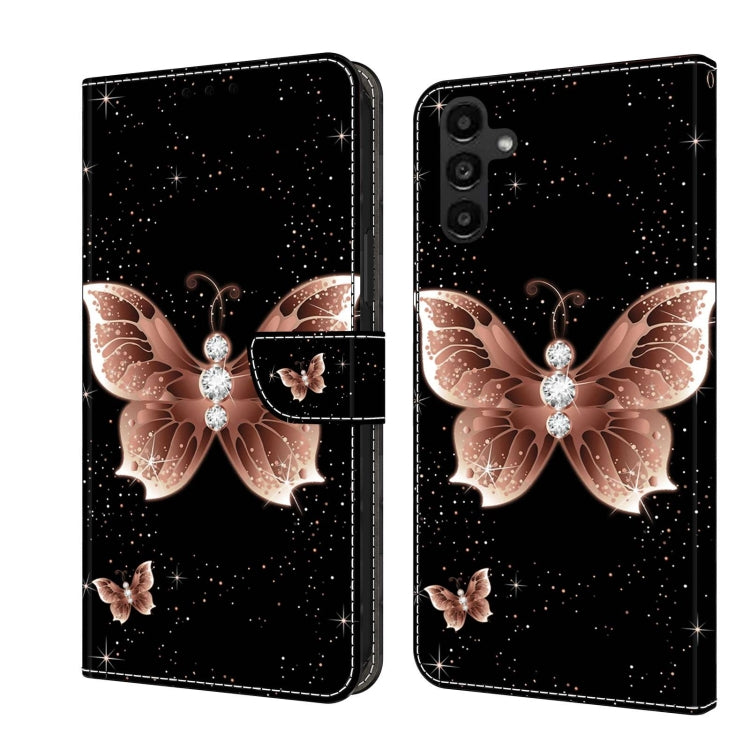 For Samsung Galaxy A14 4G / 5G Crystal 3D Shockproof Protective Leather Phone Case(Pink Diamond Butterfly) - free shipping - PMC TechLife - Order now!
