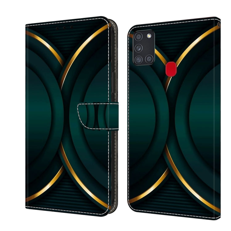 For Samsung Galaxy A21s Crystal 3D Shockproof Protective Leather Phone Case(Gold Outline) - free shipping - PMC TechLife - Order now!