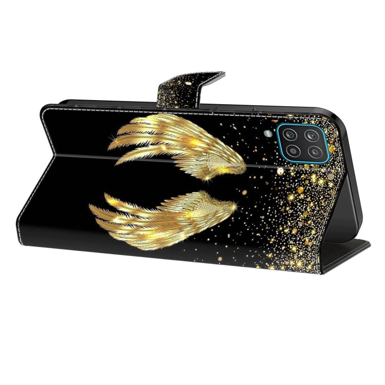 For Samsung Galaxy A22 5G Crystal 3D Shockproof Protective Leather Phone Case(Golden Wings) - free shipping - PMC TechLife - Order now!