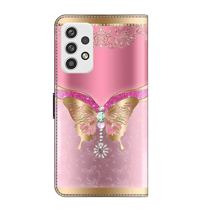 For Samsung Galaxy A23 5G Crystal 3D Shockproof Protective Leather Phone Case(Pink Bottom Butterfly) - free shipping - PMC TechLife - Order now!