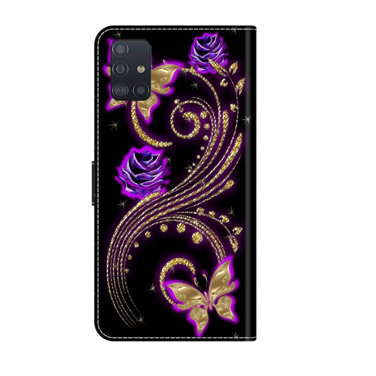 For Samsung Galaxy A71 4G Crystal 3D Shockproof Protective Leather Phone Case(Purple Flower Butterfly) - free shipping - PMC TechLife - Order now!