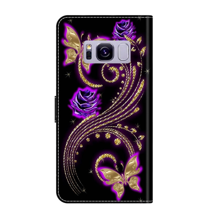 For Samsung Galaxy S8+ Crystal 3D Shockproof Protective Leather Phone Case(Purple Flower Butterfly) - free shipping - PMC TechLife - Order now!