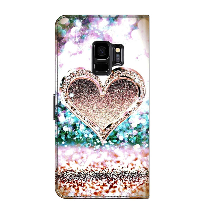 For Samsung Galaxy S9 Crystal 3D Shockproof Protective Leather Phone Case(Pink Diamond Heart) - free shipping - PMC TechLife - Order now!