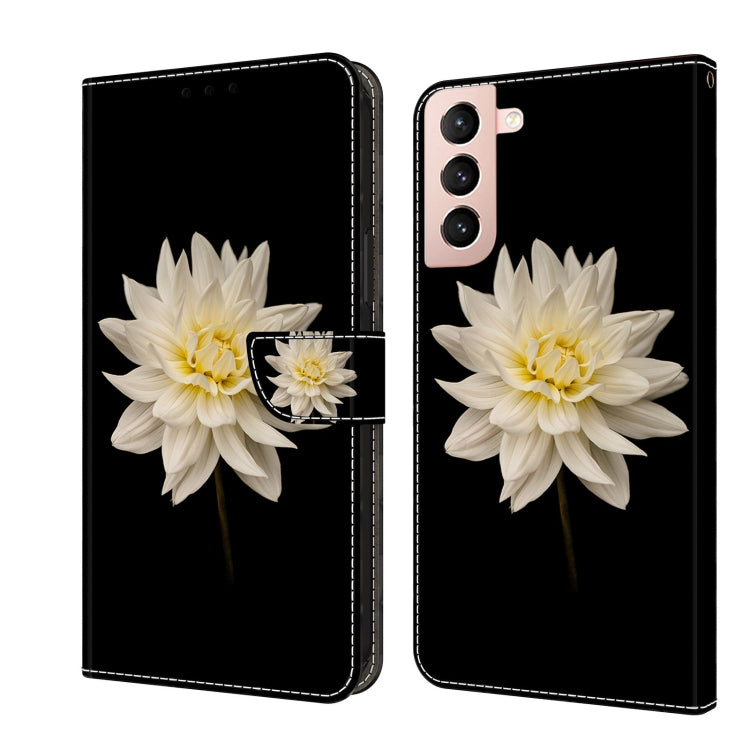 For Samsung Galaxy S21 Crystal 3D Shockproof Protective Leather Phone Case(White Flower) - free shipping - PMC TechLife - Order now!