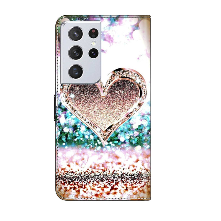 For Samsung Galaxy S21 Ultra Crystal 3D Shockproof Protective Leather Phone Case(Pink Diamond Heart) - free shipping - PMC TechLife - Order now!
