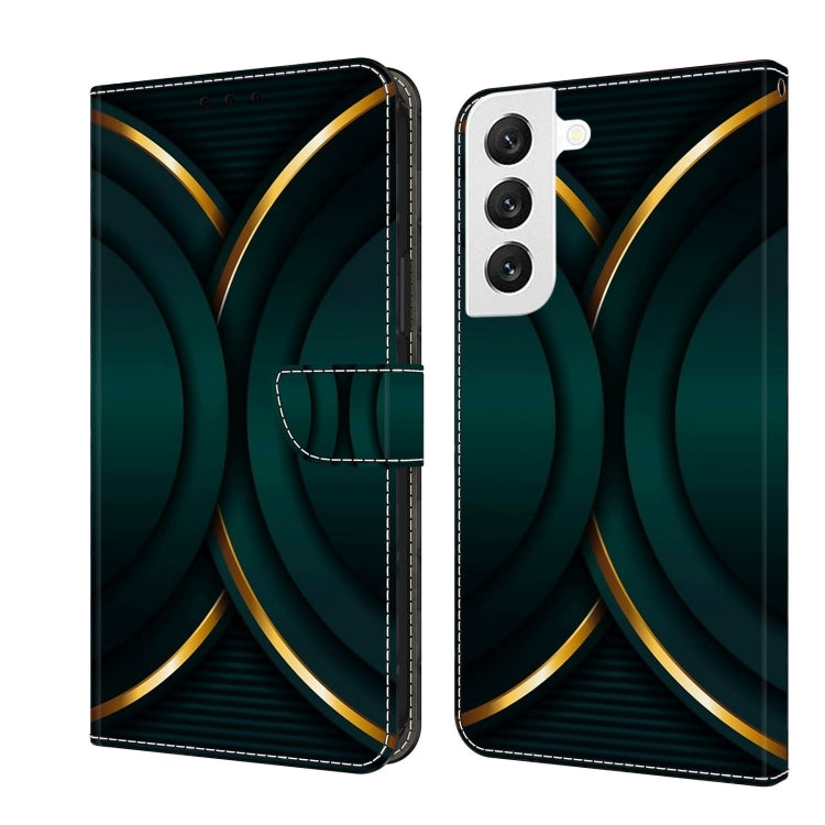 For Samsung Galaxy S22 Crystal 3D Shockproof Protective Leather Phone Case(Gold Outline) - free shipping - PMC TechLife - Order now!