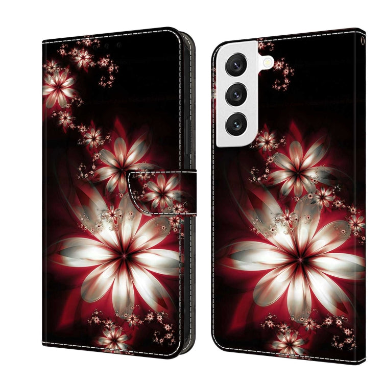 For Samsung Galaxy S22 Crystal 3D Shockproof Protective Leather Phone Case(Fantastic Flower) - free shipping - PMC TechLife - Order now!