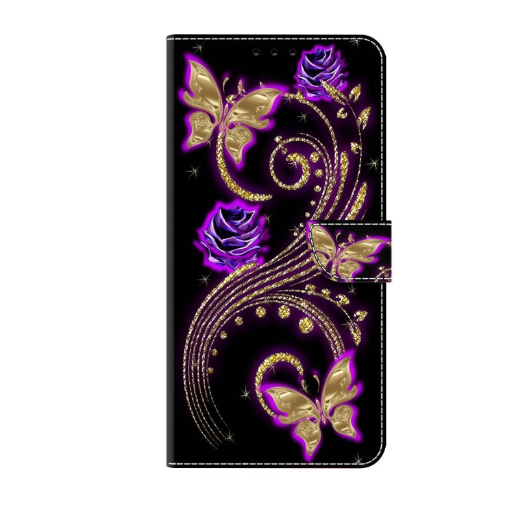 For Samsung Galaxy S22 Crystal 3D Shockproof Protective Leather Phone Case(Purple Flower Butterfly) - free shipping - PMC TechLife - Order now!
