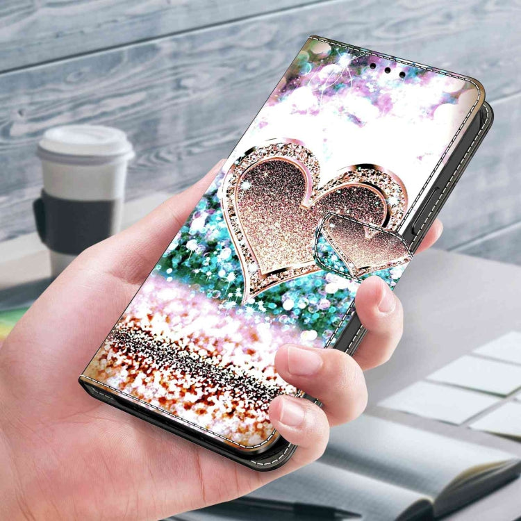 For Samsung Galaxy S22+ Crystal 3D Shockproof Protective Leather Phone Case(Pink Diamond Heart) - free shipping - PMC TechLife - Order now!