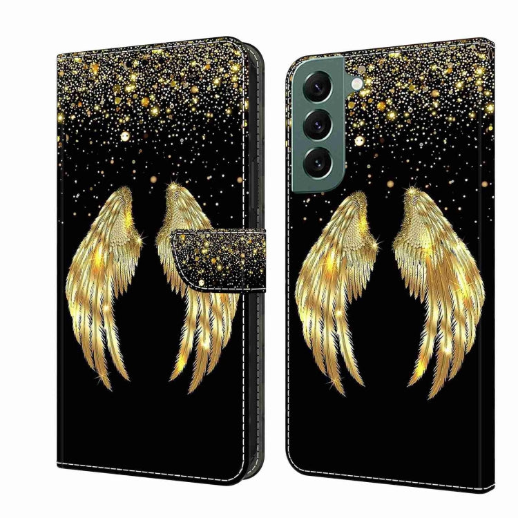 For Samsung Galaxy S22+ Crystal 3D Shockproof Protective Leather Phone Case(Golden Wings) - free shipping - PMC TechLife - Order now!