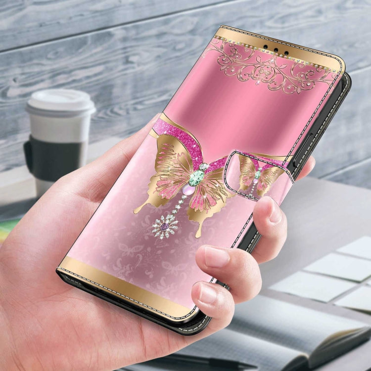 For Samsung Galaxy S23 Ultra Crystal 3D Shockproof Protective Leather Phone Case(Pink Bottom Butterfly) - free shipping - PMC TechLife - Order now!