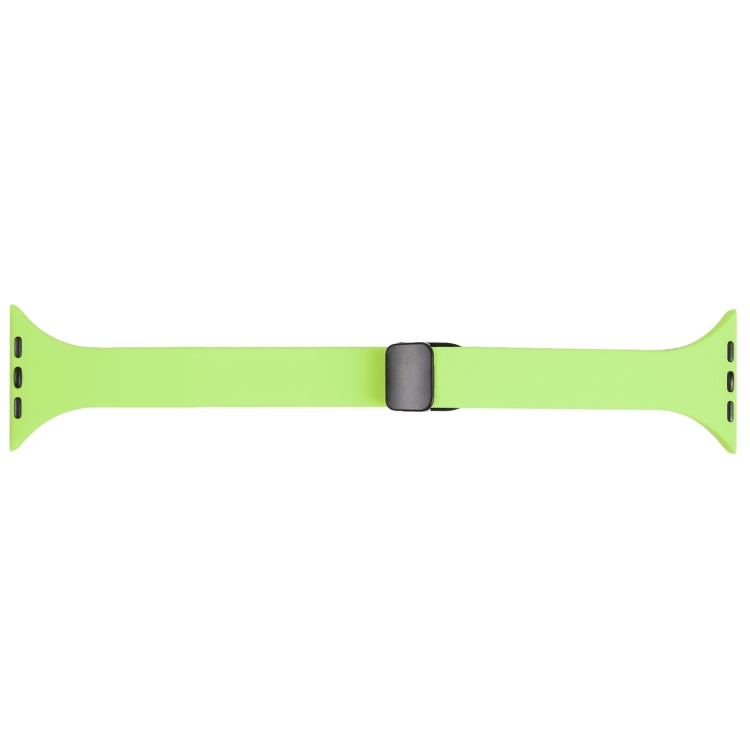 For Apple Watch 8 41mm Magnetic Buckle Slim Silicone Watch Band(Green) - Watch Bands by PMC TechLife | Online Shopping South Africa | PMC TechLife