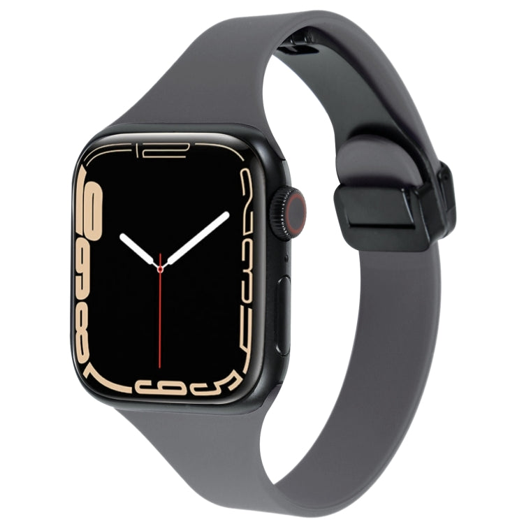 For Apple Watch 8 45mm  Magnetic Buckle Slim Silicone Watch Band(Starry Grey) - Watch Bands by PMC TechLife | Online Shopping South Africa | PMC TechLife
