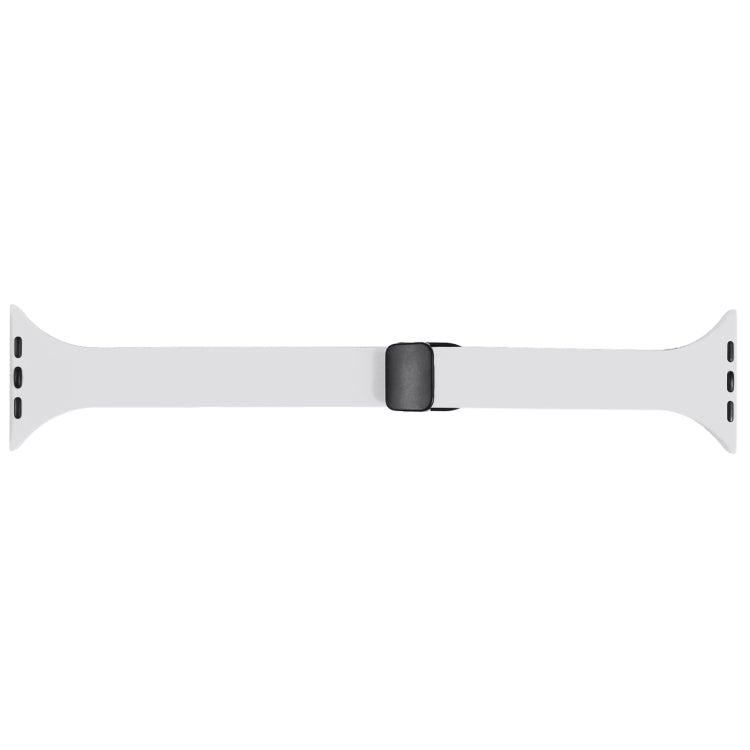 For Apple Watch 8 45mm  Magnetic Buckle Slim Silicone Watch Band(White) - Watch Bands by PMC TechLife | Online Shopping South Africa | PMC TechLife
