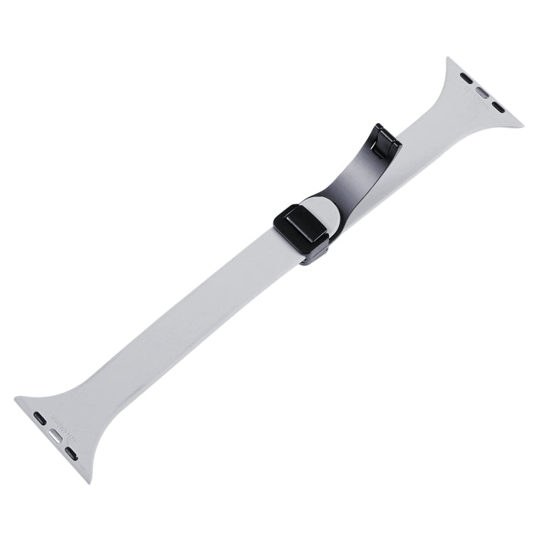 For Apple Watch SE 2022 40mm Magnetic Buckle Slim Silicone Watch Band(Light Grey) - Watch Bands by PMC TechLife | Online Shopping South Africa | PMC TechLife
