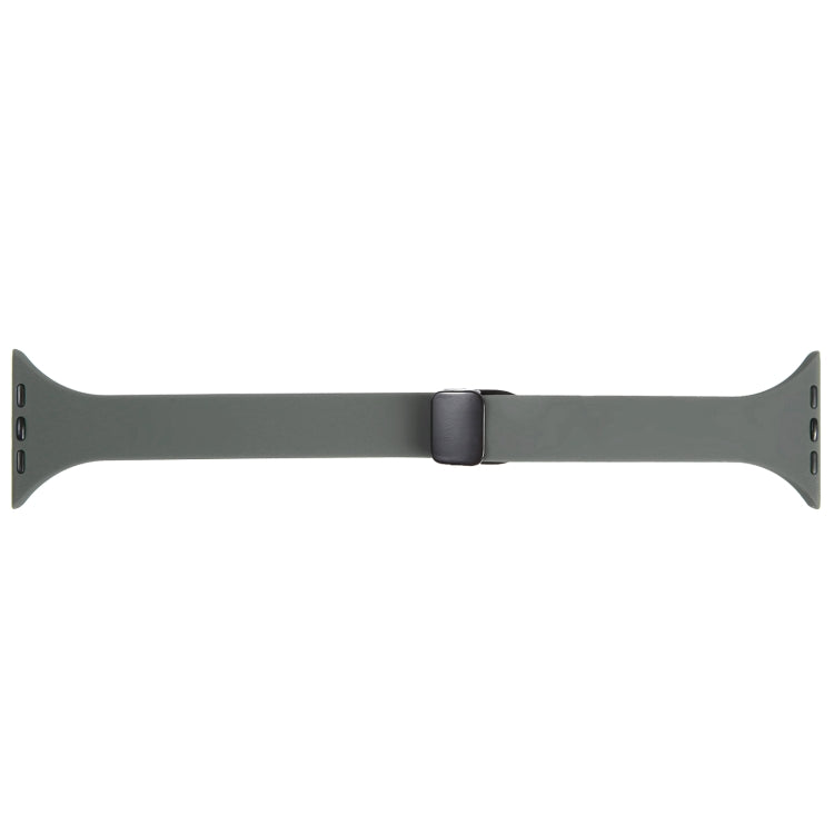 For Apple Watch SE 2022 40mm Magnetic Buckle Slim Silicone Watch Band(Army Green) - Watch Bands by PMC TechLife | Online Shopping South Africa | PMC TechLife