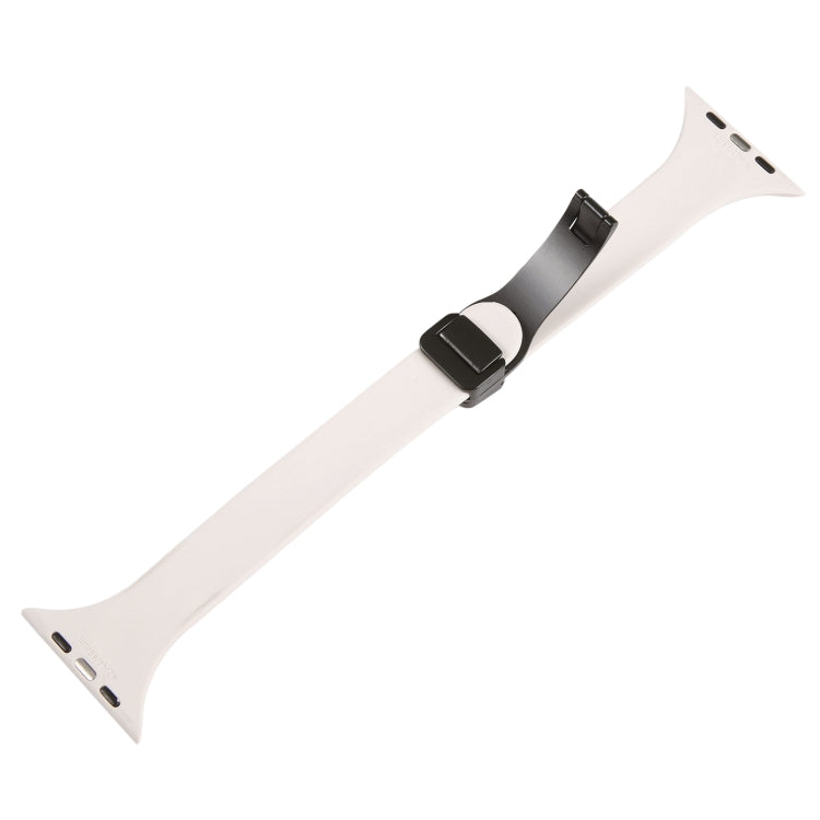 For Apple Watch 7 41mm Magnetic Buckle Slim Silicone Watch Band(Starlight) - Watch Bands by PMC TechLife | Online Shopping South Africa | PMC TechLife