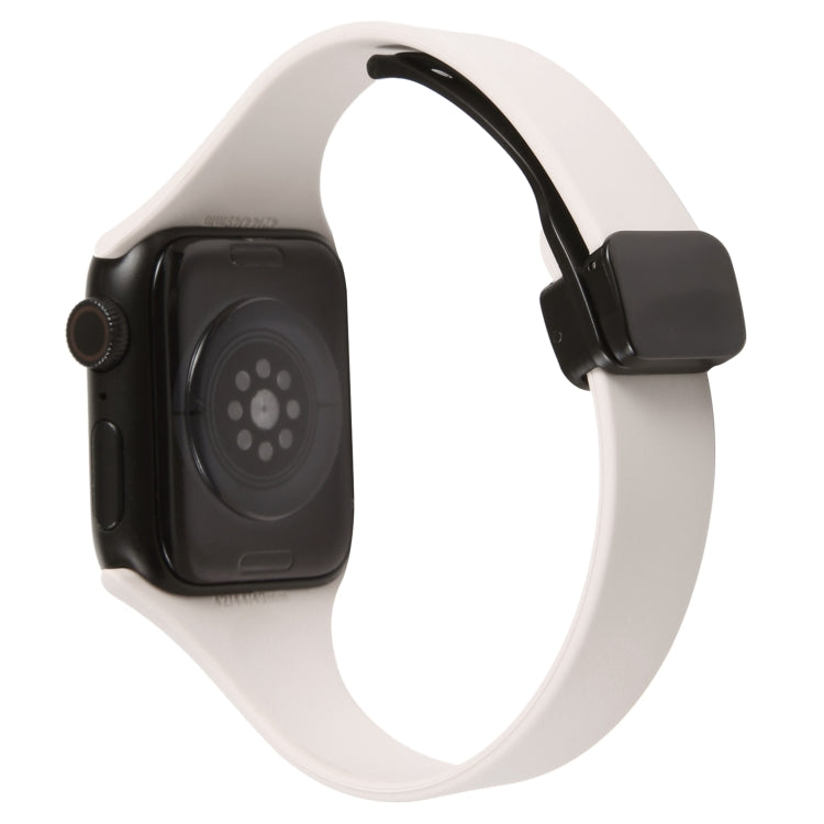 For Apple Watch 7 41mm Magnetic Buckle Slim Silicone Watch Band(Starlight) - Watch Bands by PMC TechLife | Online Shopping South Africa | PMC TechLife
