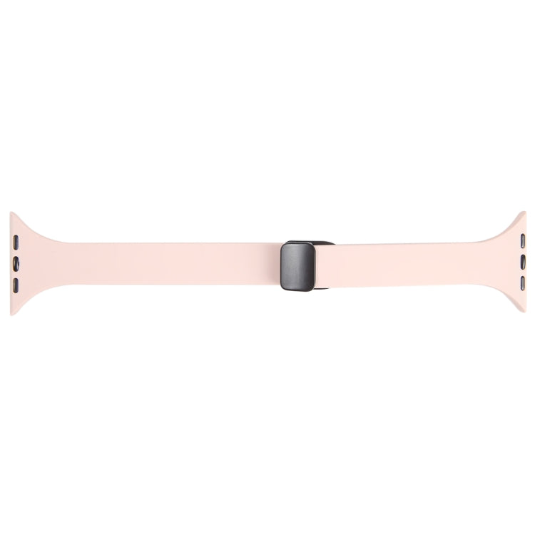 For Apple Watch 7 45mm Magnetic Buckle Slim Silicone Watch Band(Pink) - Watch Bands by PMC TechLife | Online Shopping South Africa | PMC TechLife