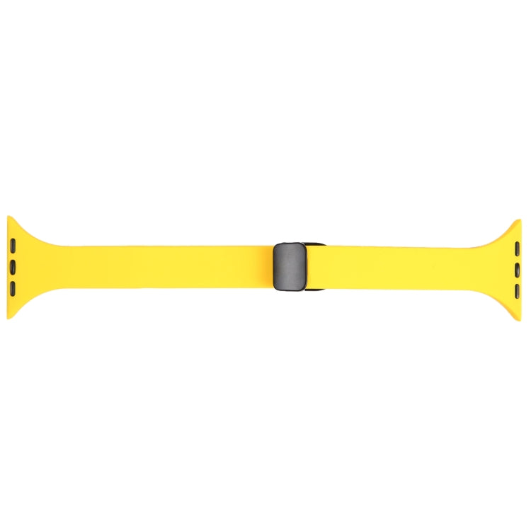 For Apple Watch SE 44mm Magnetic Buckle Slim Silicone Watch Band(Yellow) - Watch Bands by PMC TechLife | Online Shopping South Africa | PMC TechLife