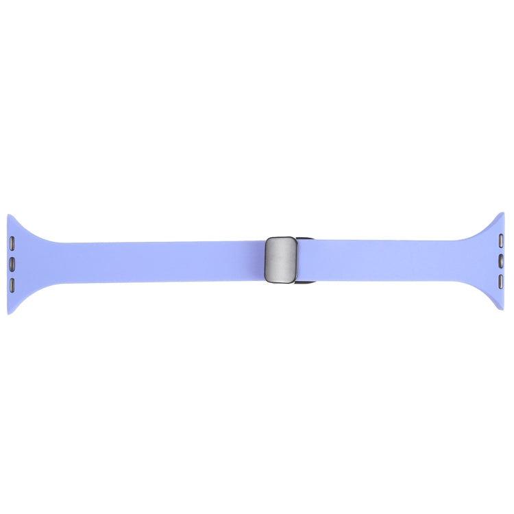 For Apple Watch SE 44mm Magnetic Buckle Slim Silicone Watch Band(Light Purple) - Watch Bands by PMC TechLife | Online Shopping South Africa | PMC TechLife