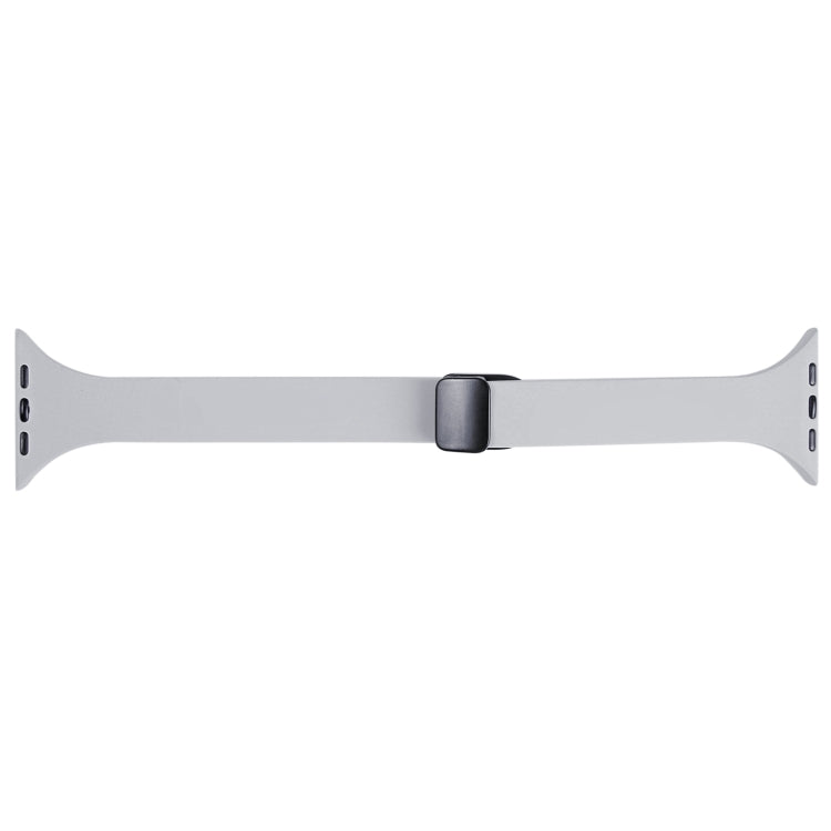For Apple Watch SE 44mm Magnetic Buckle Slim Silicone Watch Band(Light Grey) - Watch Bands by PMC TechLife | Online Shopping South Africa | PMC TechLife