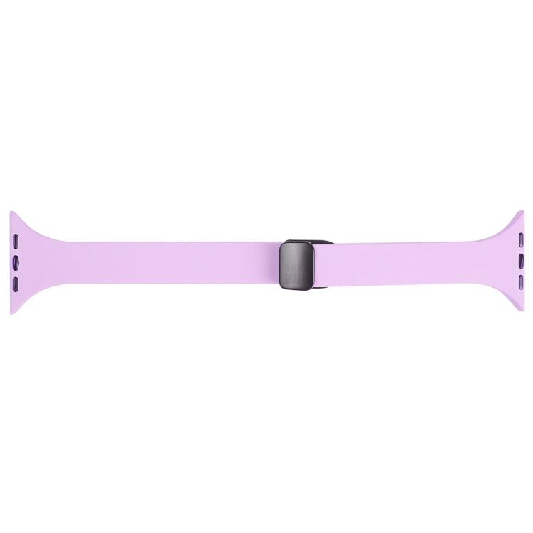 For Apple Watch SE 44mm Magnetic Buckle Slim Silicone Watch Band(Lavender) - Watch Bands by PMC TechLife | Online Shopping South Africa | PMC TechLife