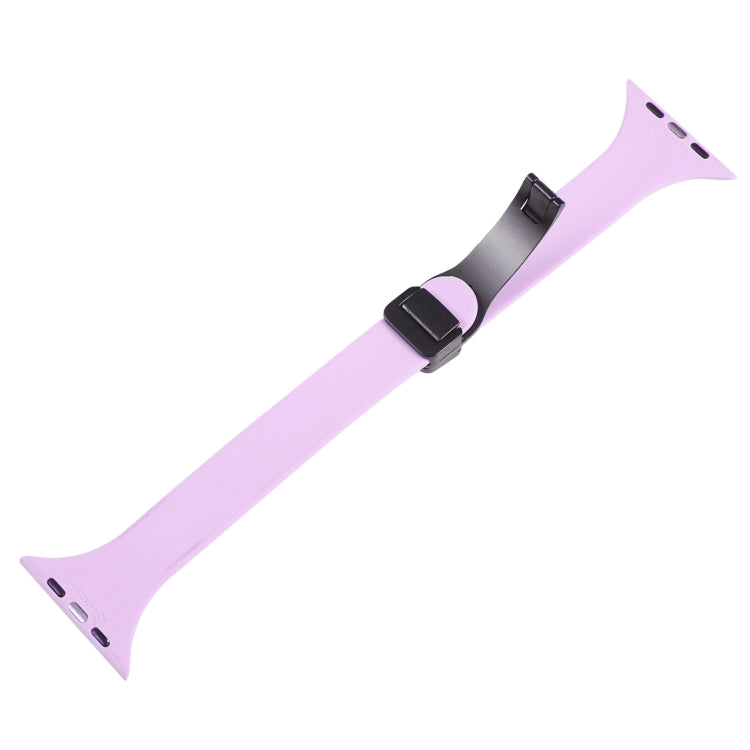 For Apple Watch SE 44mm Magnetic Buckle Slim Silicone Watch Band(Lavender) - Watch Bands by PMC TechLife | Online Shopping South Africa | PMC TechLife