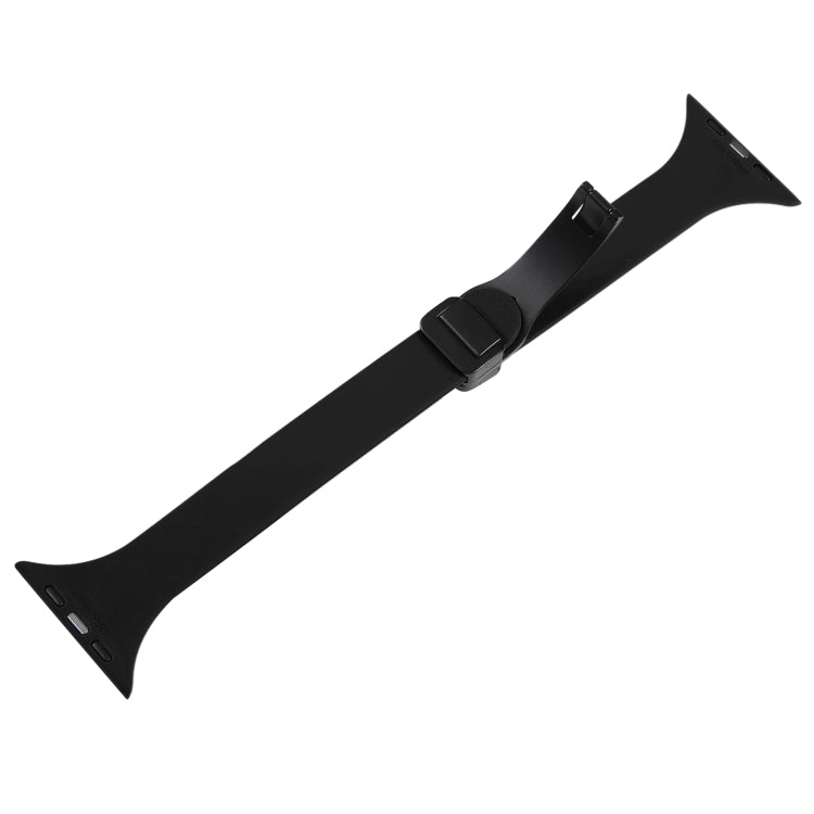For Apple Watch 6 44mm Magnetic Buckle Slim Silicone Watch Band(Black) - Watch Bands by PMC TechLife | Online Shopping South Africa | PMC TechLife