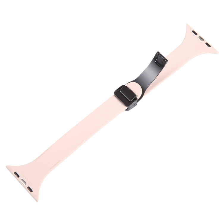 For Apple Watch 6 44mm Magnetic Buckle Slim Silicone Watch Band(Pink) - Watch Bands by PMC TechLife | Online Shopping South Africa | PMC TechLife