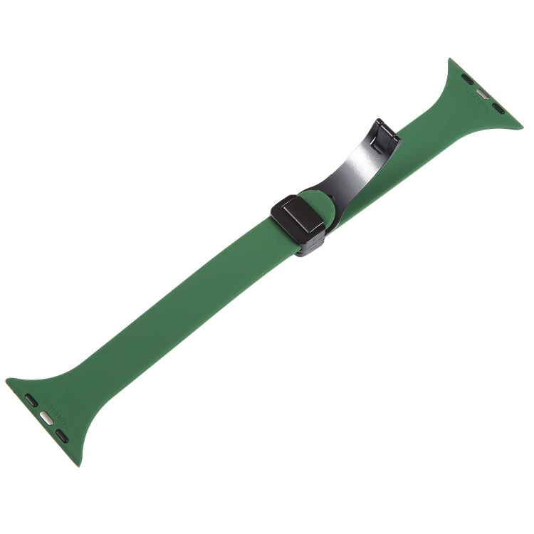 For Apple Watch 6 44mm Magnetic Buckle Slim Silicone Watch Band(Alfalfa Grass) - Watch Bands by PMC TechLife | Online Shopping South Africa | PMC TechLife