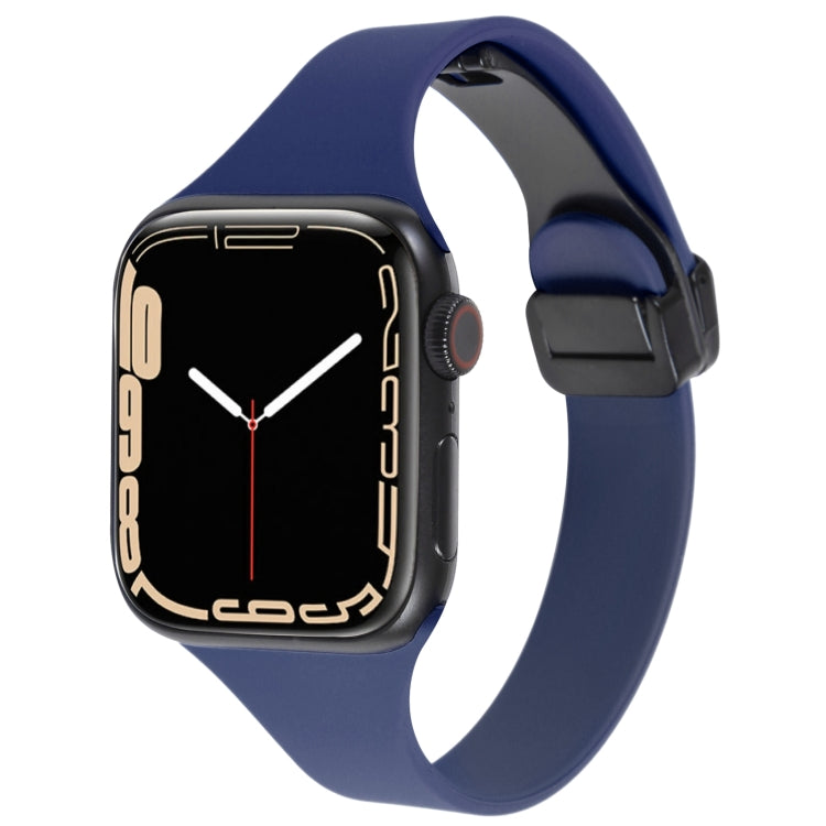 For Apple Watch 5 44mm Magnetic Buckle Slim Silicone Watch Band(Midnight Blue) - Watch Bands by PMC TechLife | Online Shopping South Africa | PMC TechLife