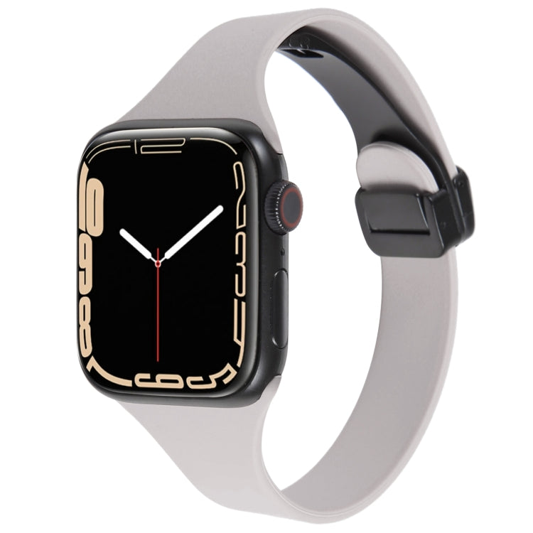 For Apple Watch 5 44mm Magnetic Buckle Slim Silicone Watch Band(Rock Grey) - Watch Bands by PMC TechLife | Online Shopping South Africa | PMC TechLife