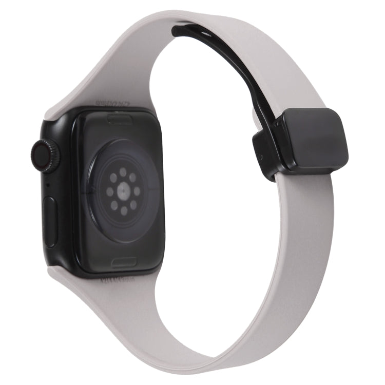 For Apple Watch 5 44mm Magnetic Buckle Slim Silicone Watch Band(Rock Grey) - Watch Bands by PMC TechLife | Online Shopping South Africa | PMC TechLife