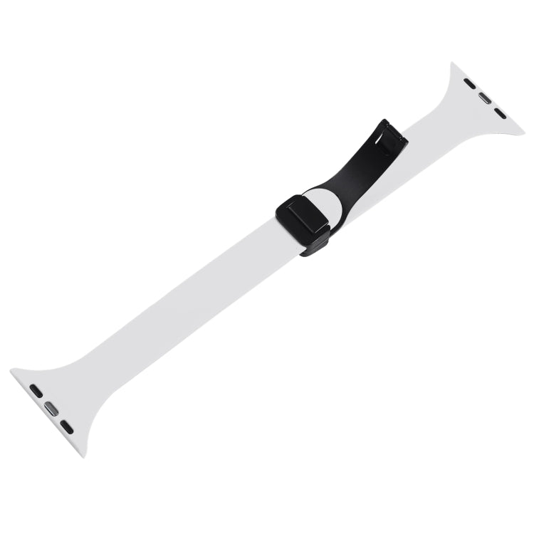 For Apple Watch 3 38mm Magnetic Buckle Slim Silicone Watch Band(White) - Watch Bands by PMC TechLife | Online Shopping South Africa | PMC TechLife