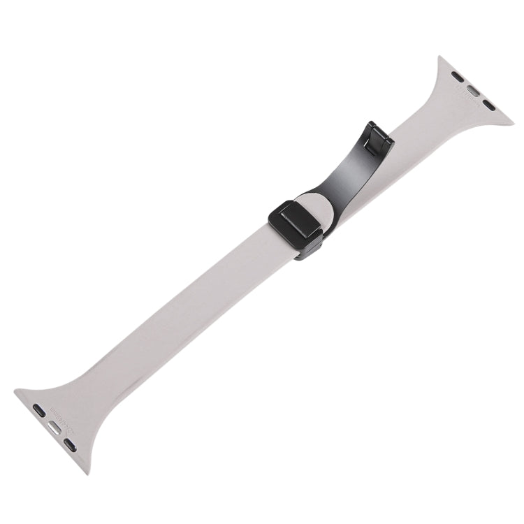 For Apple Watch 3 38mm Magnetic Buckle Slim Silicone Watch Band(Rock Grey) - Watch Bands by PMC TechLife | Online Shopping South Africa | PMC TechLife