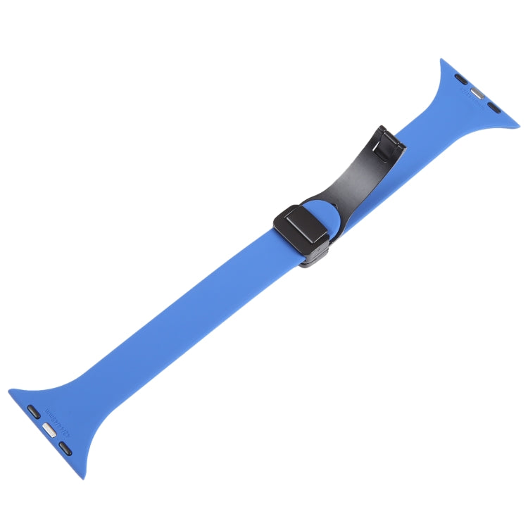 For Apple Watch 3 42mm Magnetic Buckle Slim Silicone Watch Band(Royal Blue) - Watch Bands by PMC TechLife | Online Shopping South Africa | PMC TechLife