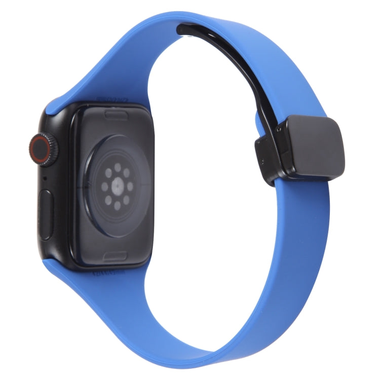 For Apple Watch 3 42mm Magnetic Buckle Slim Silicone Watch Band(Royal Blue) - Watch Bands by PMC TechLife | Online Shopping South Africa | PMC TechLife