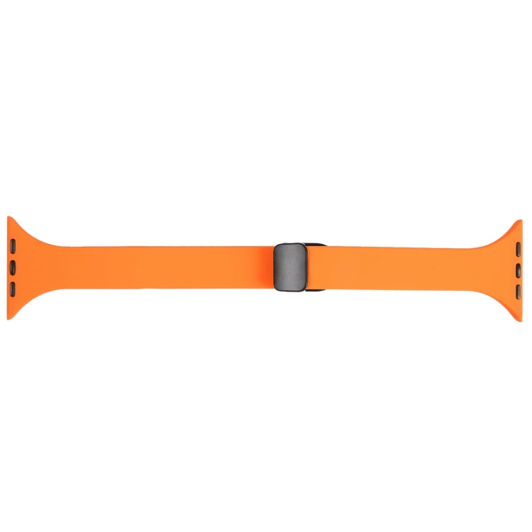 For Apple Watch 38mm Magnetic Buckle Slim Silicone Watch Band(Orange) - Watch Bands by PMC TechLife | Online Shopping South Africa | PMC TechLife