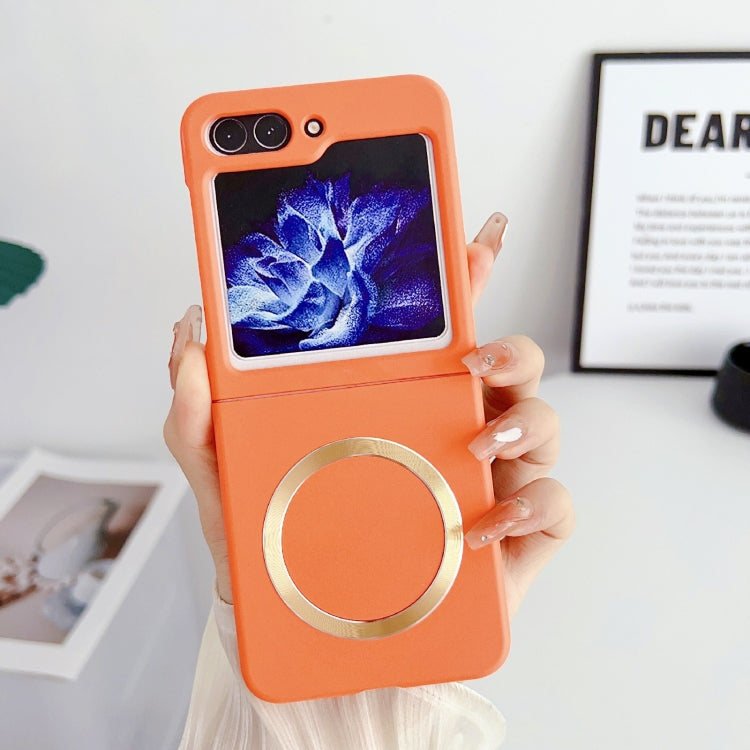 For Samsung Galaxy Z Flip5 Skin Feel Magsafe Magnetic Shockproof PC Phone Case(Orange) - Galaxy Z Flip5 Cases by PMC TechLife | Online Shopping South Africa | PMC TechLife | Buy Now Pay Later Mobicred