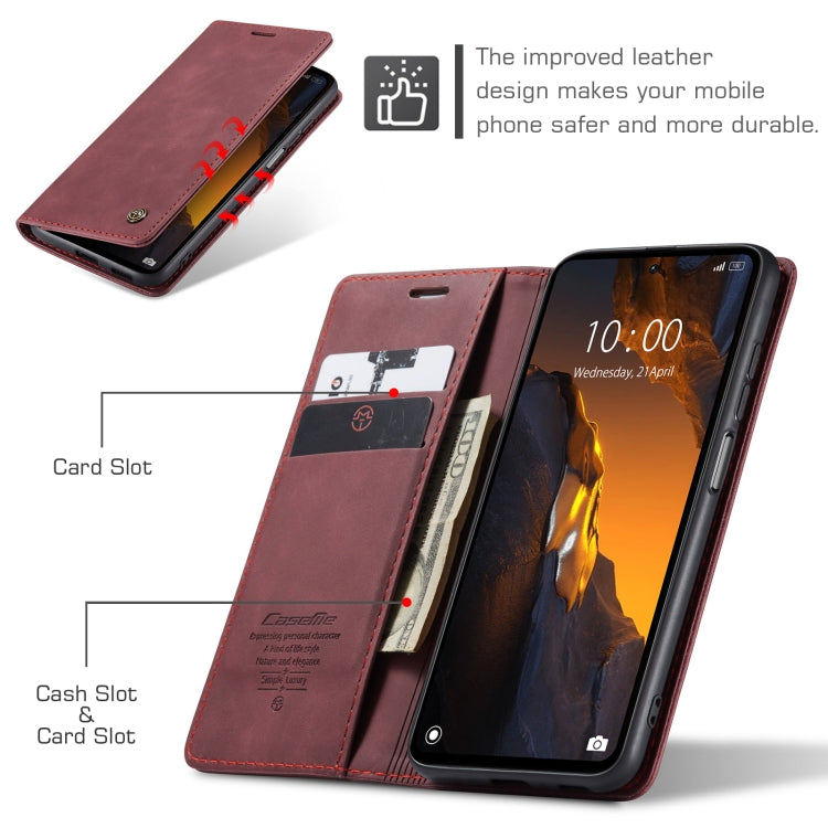 For Xiaomi Poco F5 5G/Redmi Note 12 Turbo 5G CaseMe 013 Multifunctional Horizontal Flip Leather Phone Case(Wine Red) - free shipping - PMC TechLife - Order now!