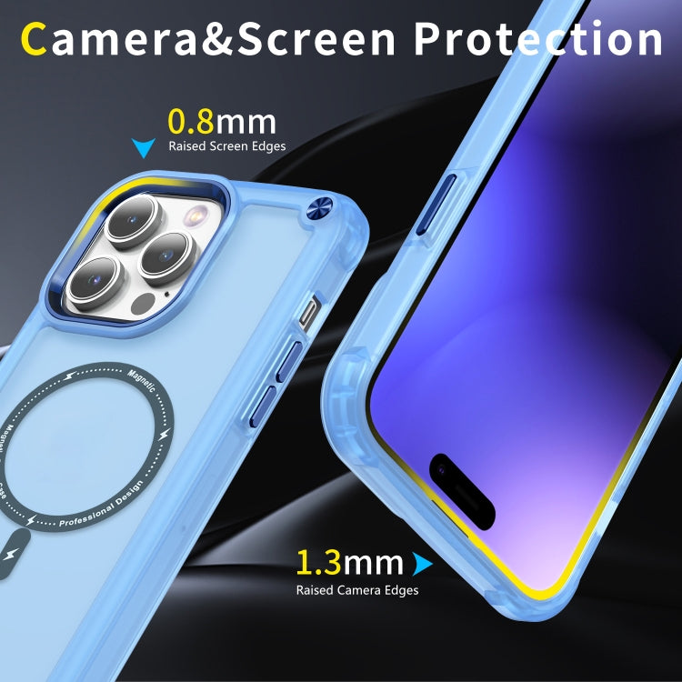 For iPhone 15 Plus Skin Feel TPU + PC MagSafe Magnetic Phone Case(Transparent Blue) - free shipping - PMC TechLife - Order now!