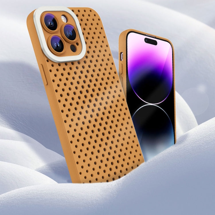 For iPhone 14 Plus Hollow Heat Dissipation TPU Phone Case(Brown) - free shipping - PMC TechLife - Order now!