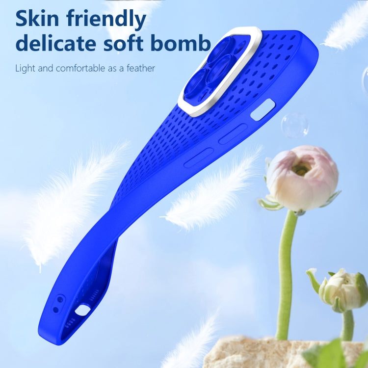 For iPhone 14 Pro Hollow Heat Dissipation TPU Phone Case(Blue) - free shipping - PMC TechLife - Order now!