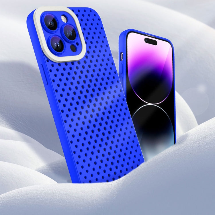 For iPhone 14 Pro Hollow Heat Dissipation TPU Phone Case(Blue) - free shipping - PMC TechLife - Order now!