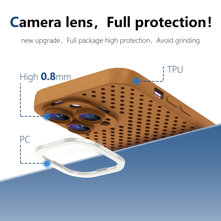 For iPhone 13 Pro Hollow Heat Dissipation TPU Phone Case(Brown) - free shipping - PMC TechLife - Order now!