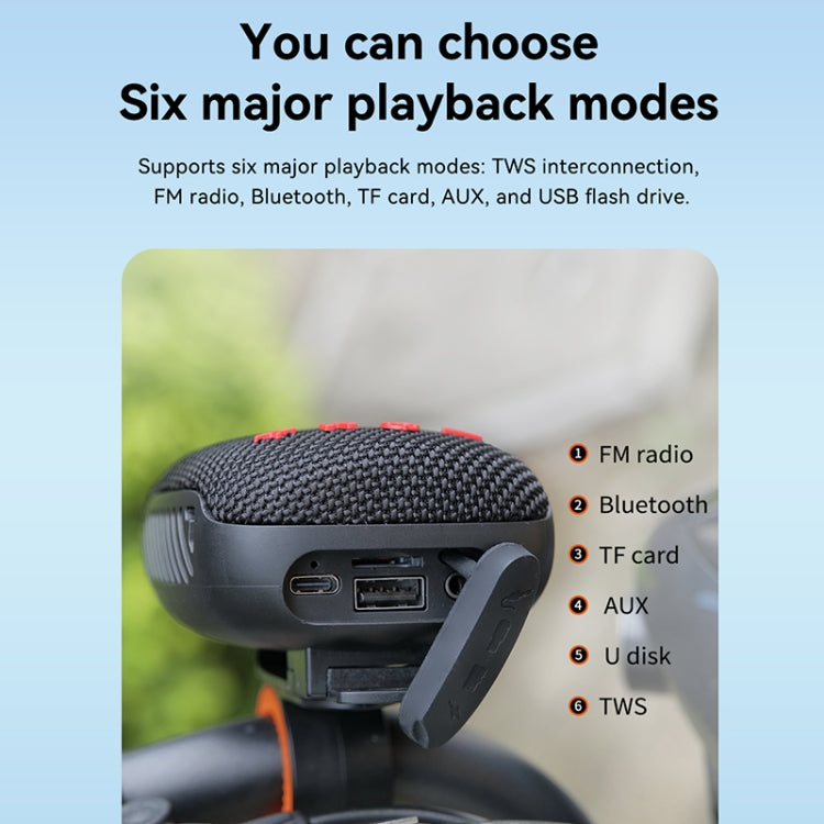T&G TG-392 Outdoor Bicycle TWS Wireless Bluetooth IPX5 Waterproof Speaker(Black) - Waterproof Speaker by T&G | Online Shopping South Africa | PMC TechLife
