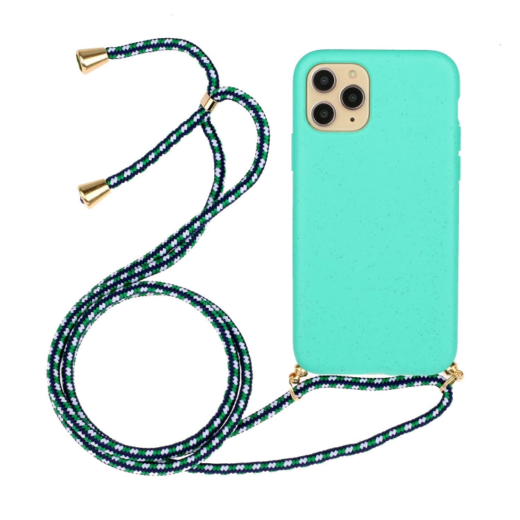 For iPhone 15 Pro Max Wheat Straw Material + TPU Phone Case with Lanyard(Green) - free shipping - PMC TechLife - Order now!