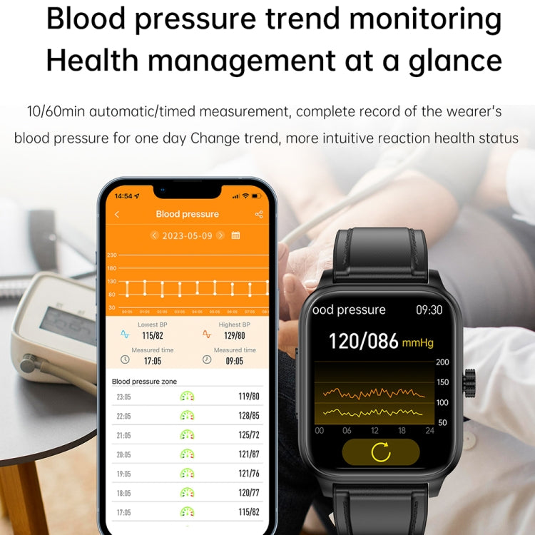 ET540 1.91 inch IP67 Waterproof Silicone Band Smart Watch, Support ECG / Non-invasive Blood Glucose Measurement(Black) - Smart Watches by PMC TechLife | Online Shopping South Africa | PMC TechLife